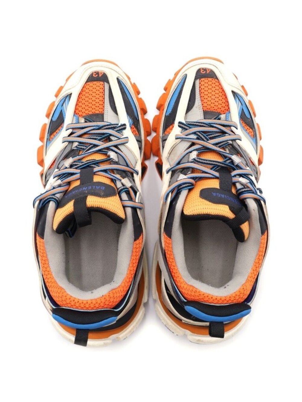 Balenciaga Track Trainers Low Cut Sneakers White Orange Blue - Picture 4 of 6
